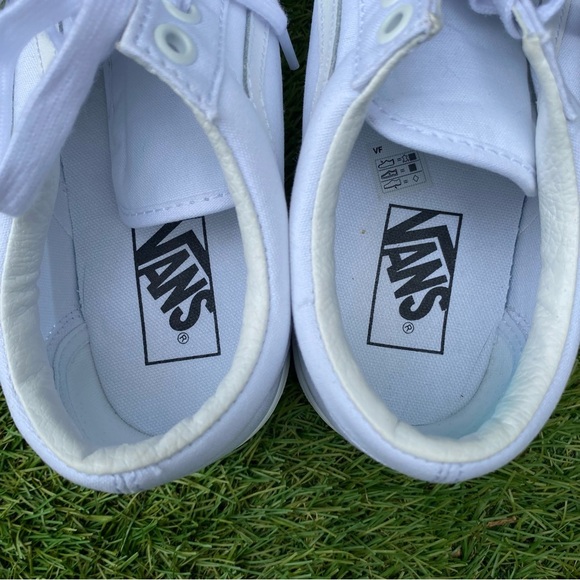 VANS WHITE PLATFORM SNEAKERS 8.5 - Picture 4 of 12